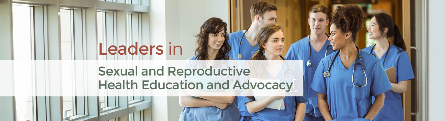 ARHP Social Media cover photos. Medical professionals walk in a hallway & a title reads "Leaaders in Sexual and Reproductive Health Education and Advocacy"