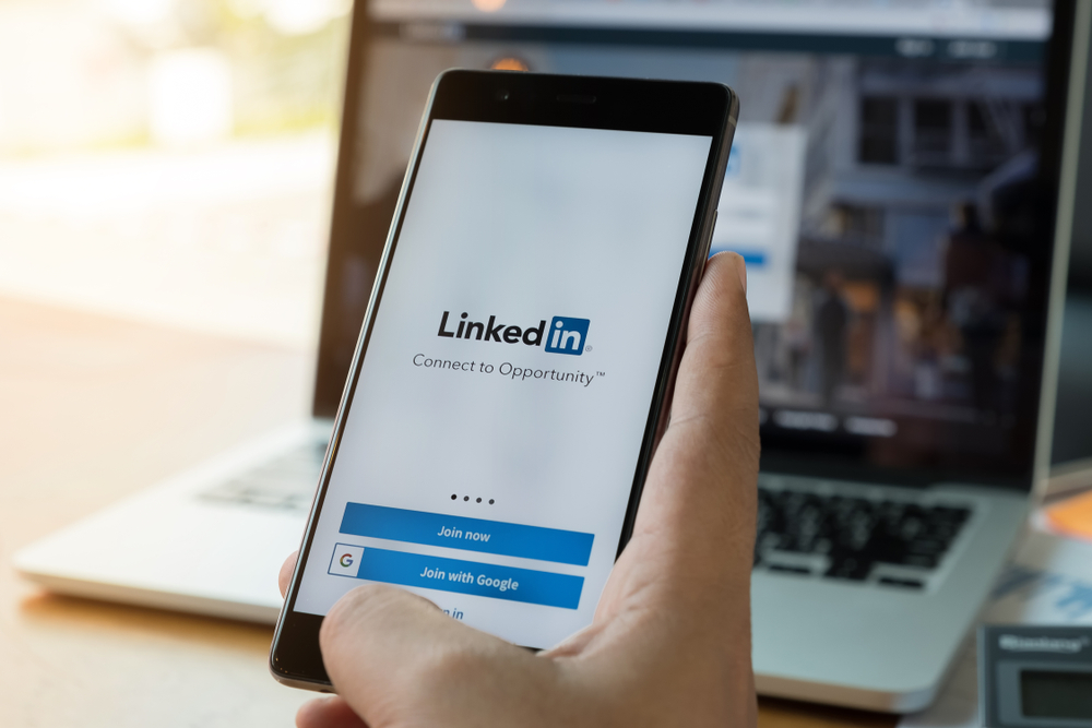 LinkedIn agin screen on mobile phone