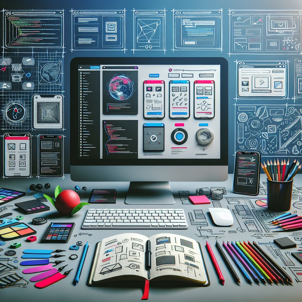 creative workstation of a web designer