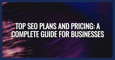 A visual depiction of SEO plans and pricing using simple boxy capital text against an abstract background.