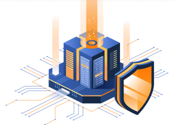 Graphic representation of cloud data hosting & protection from IT-CNP