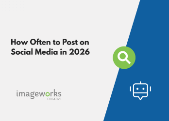 Graphic with the text How Often to Post on Social Media in 2026