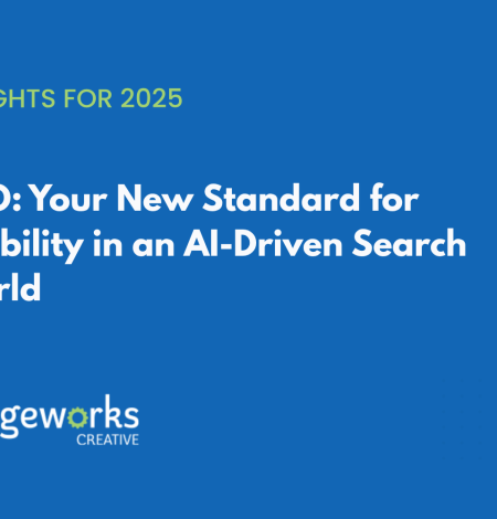 Blue blog image with the text: AEO: Your New Standard for Visibility in an AI-Driven Search World