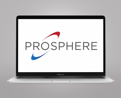 Prosphere logo on a computer mock up