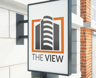 the View Apartment Sign Mock Up