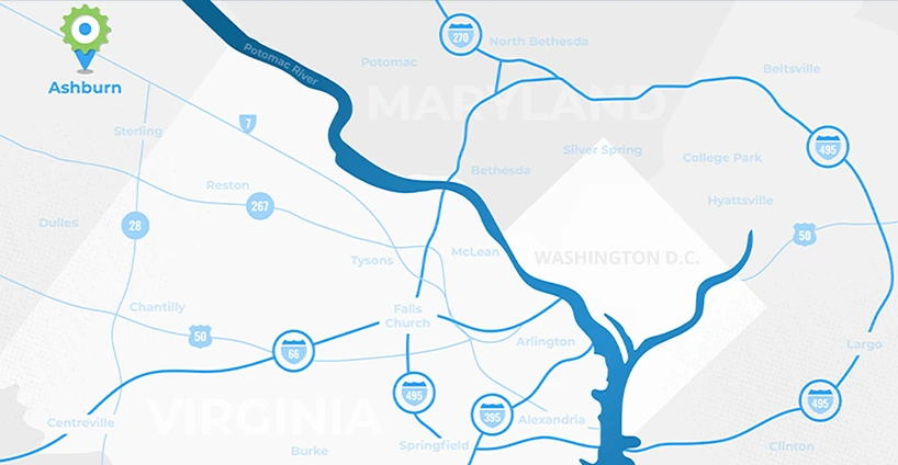Map of ImageWorks Creative locations